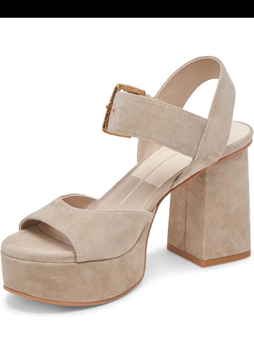 Dolce vita Beige Bobby Suede Platform Block Heel Sandal